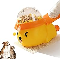 Nocosbily Interactive Cat Treat Dispenser Puzzle Toy - Slow Feeder for Dogs & Cats Mental Stimulation Yellow Orange