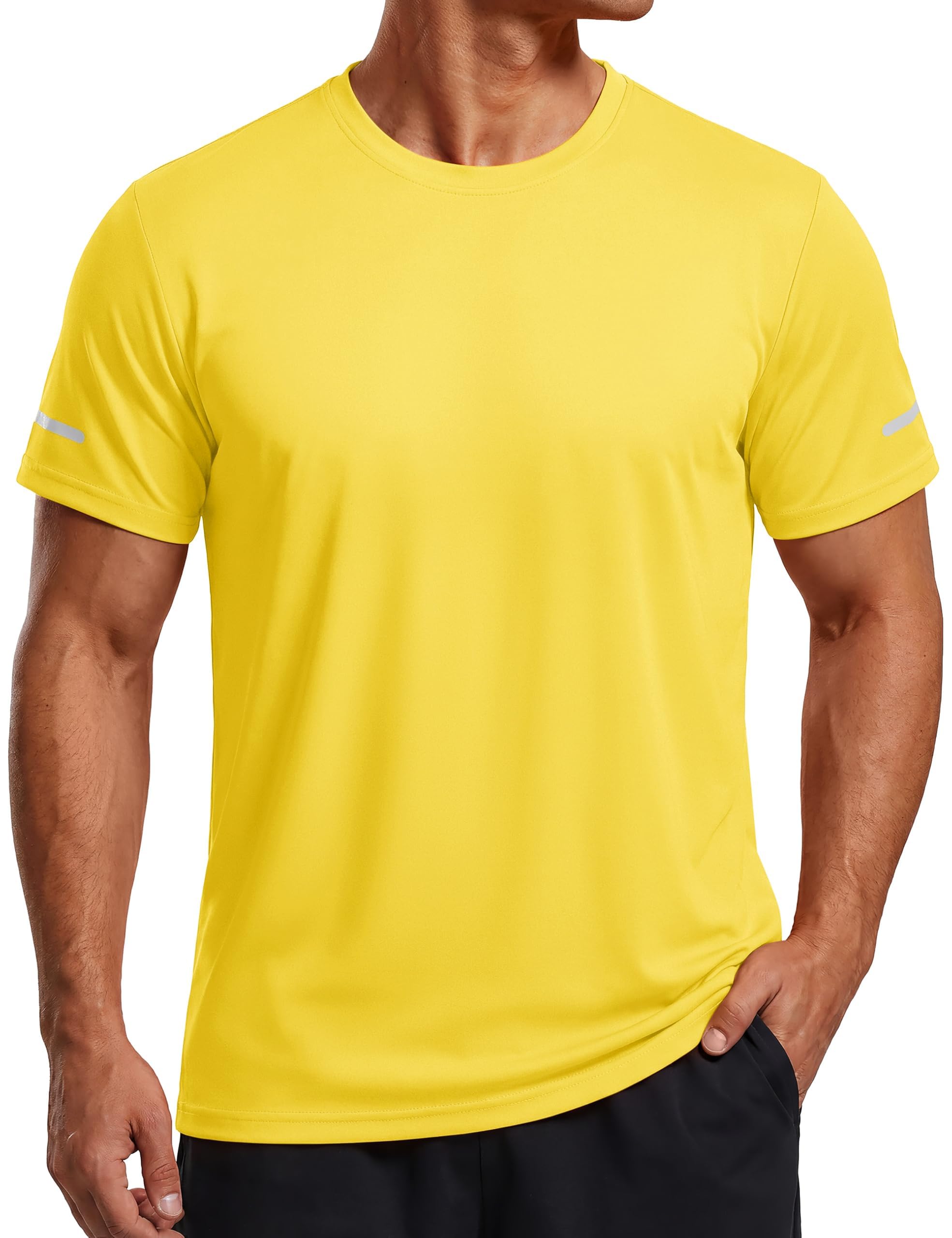 TACVASEN UV Shirt Herren Sportshirt Kurzarm UPF 50+ Sonnenschutz Atmungsaktive Funktionsshirt Laufshirts mit Reflektierender Streifen