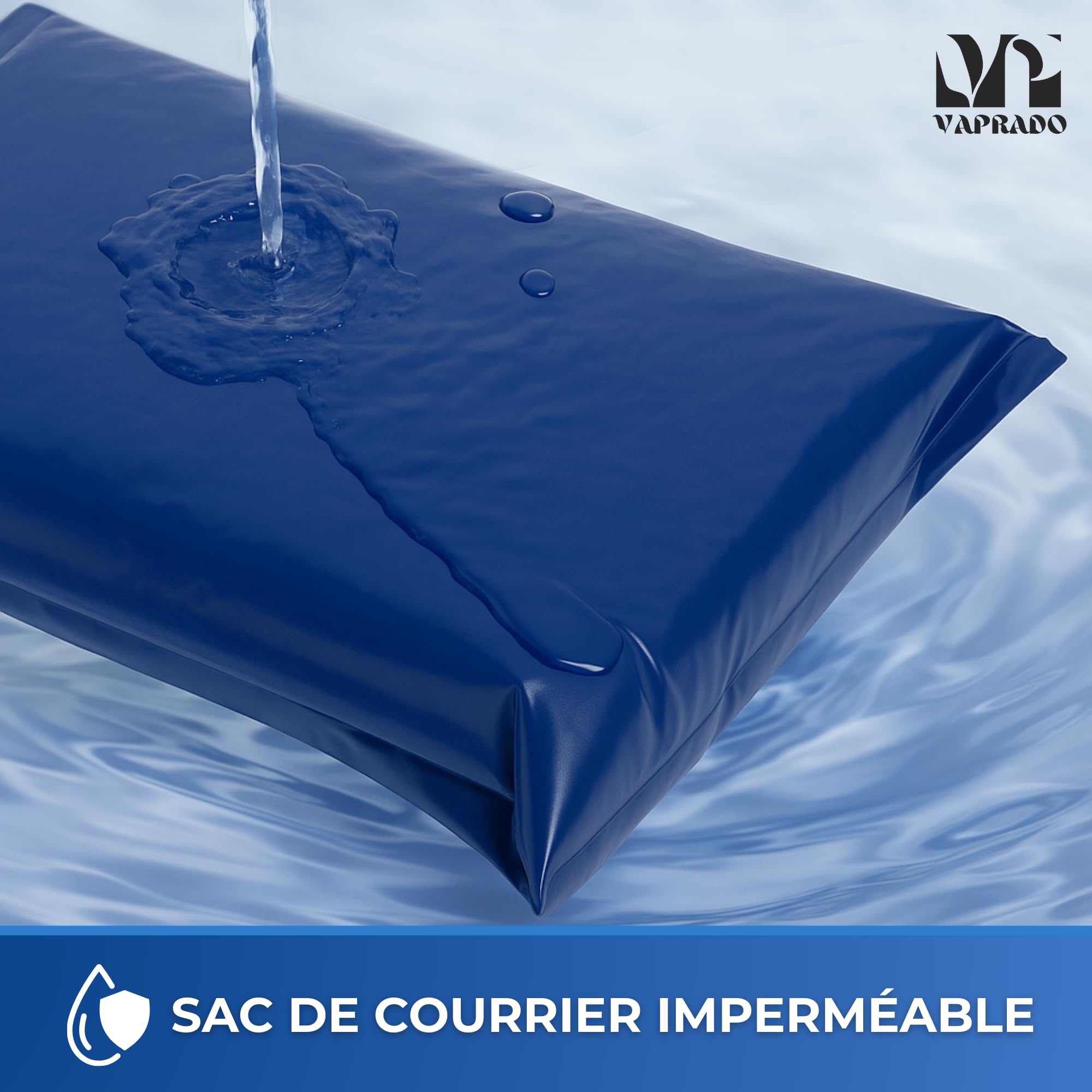 Buste in plastica per spedizioni con sacchetto incorporato, confezione da 100 sacchetti in vinile, 25 x 35 cm, confezione resistente in polietilene, chiusura autoadesiva, blu (blu100 m)