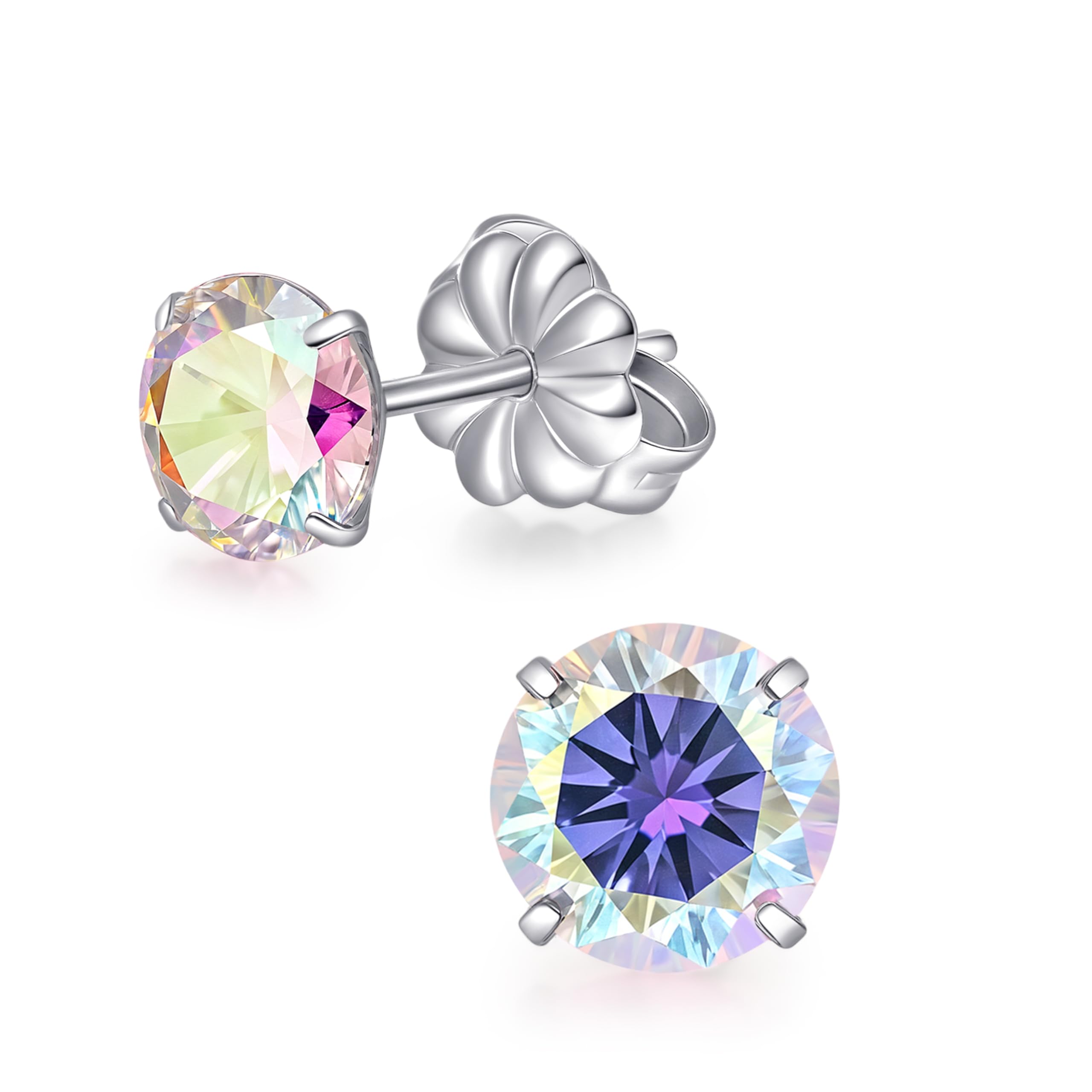 TitanHeart G23 医療用 純チタン ピアス つけっぱなし用 チタンセカンド ファースト 6mm ジルコニアピアス つけっぱなし 金属アレルギー対応 レディース 両耳セット