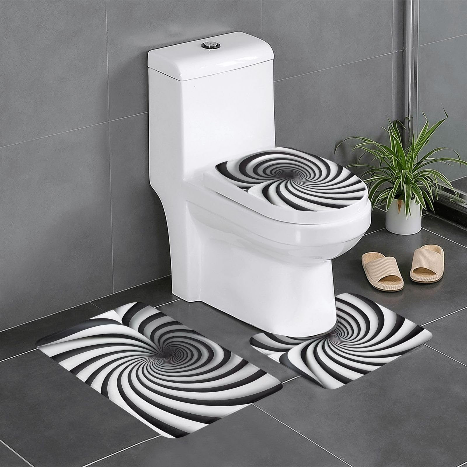 Tapis de salle de bain antidérapants WHJDPP absorbants et sécurisés pour WC
