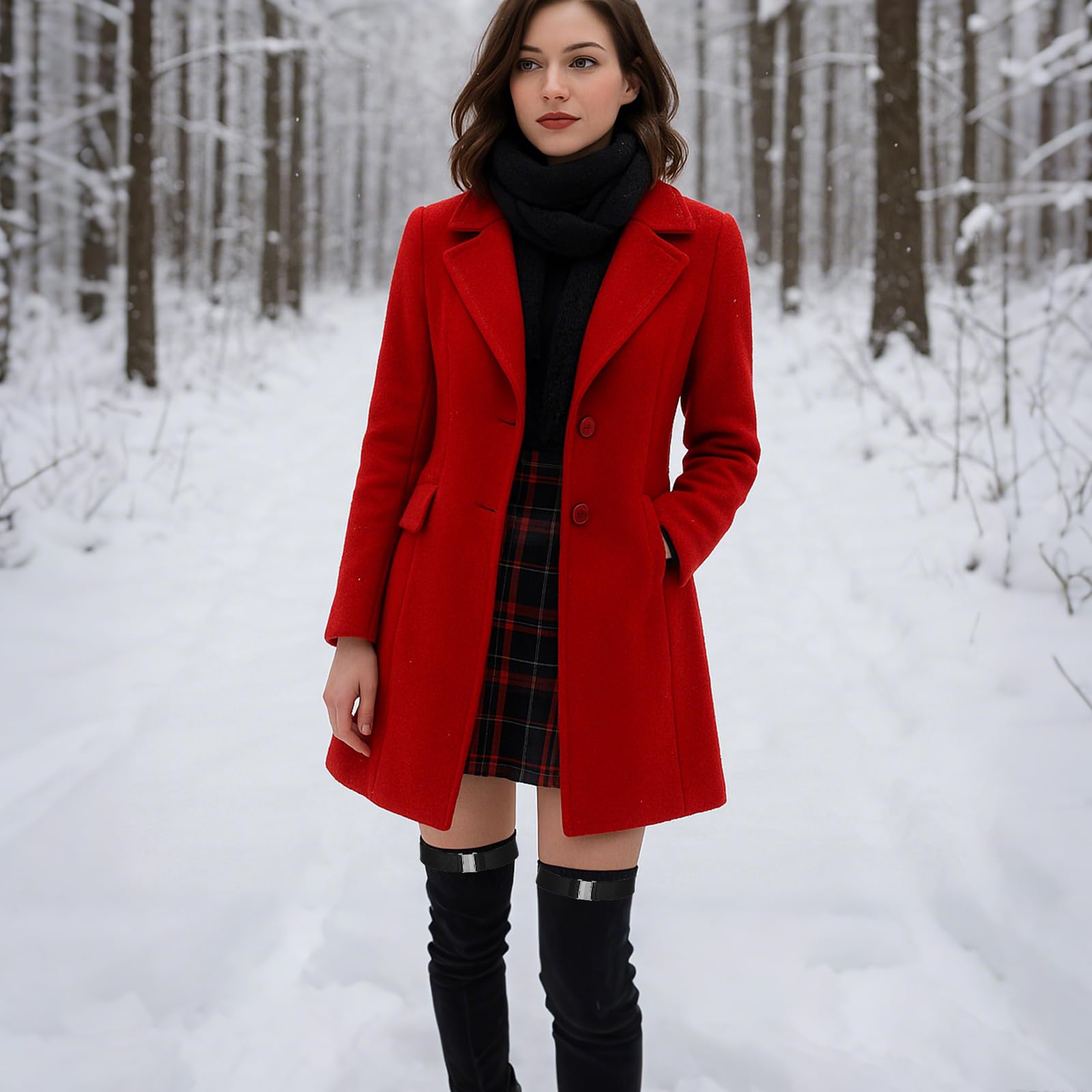 LIQWEI2Pcs Garter Belt, Women's Thigh Garter Belt, Plus Size Garters Belts Adjustable Black Garterd, Thighs Strap Garters Belts, Thigh Bands for Leg Jewelry Elastic Belting and Stockings Set