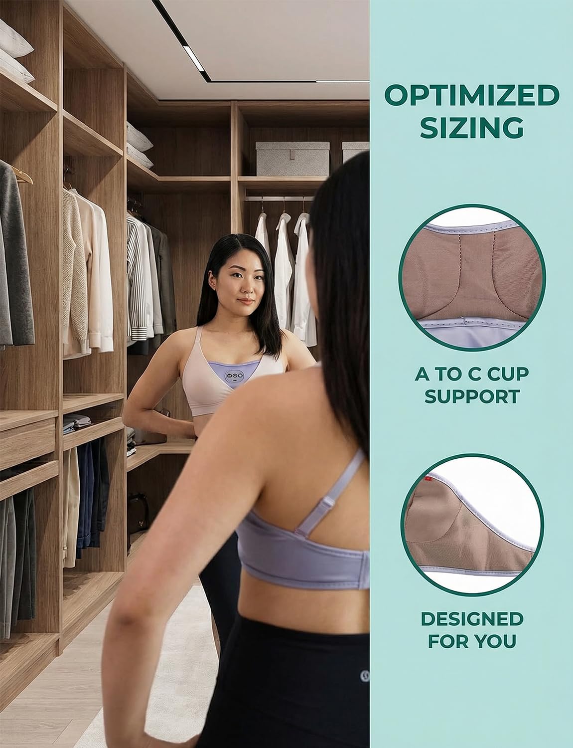 Sujetador De Masaje para El Pecho, Dispositivo EléCtrico De VibracióN, Mejora Y Cuidado Mamario para Mujeres