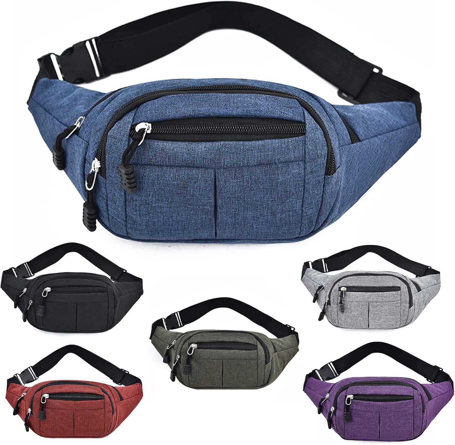  | New Waist Pack for Men and Women, Fanny PackWaterproof Sports Waist Bag with Adjustable Strap for Travel Hiking Running Pack (Blue) | Garment Bags