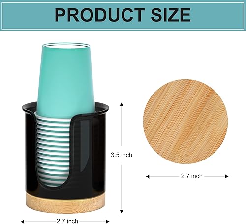 Miniatura 2 de Paquete de 2 dispensadores de tazas de baño, portavasos pequeño y soporte para tazas de enjuague bucal para encimera de 3 onzas, práctico