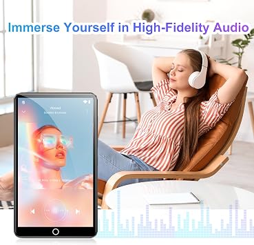 80GB mp3 Player with Bluetooth and WiFi, 4.0IN Touchscreen Android MP3 Player with 13MP Rear Camera, MP4 Player for Kids, Pre-Loaded Spotify, Deezer, Audible, Hiby, Browser