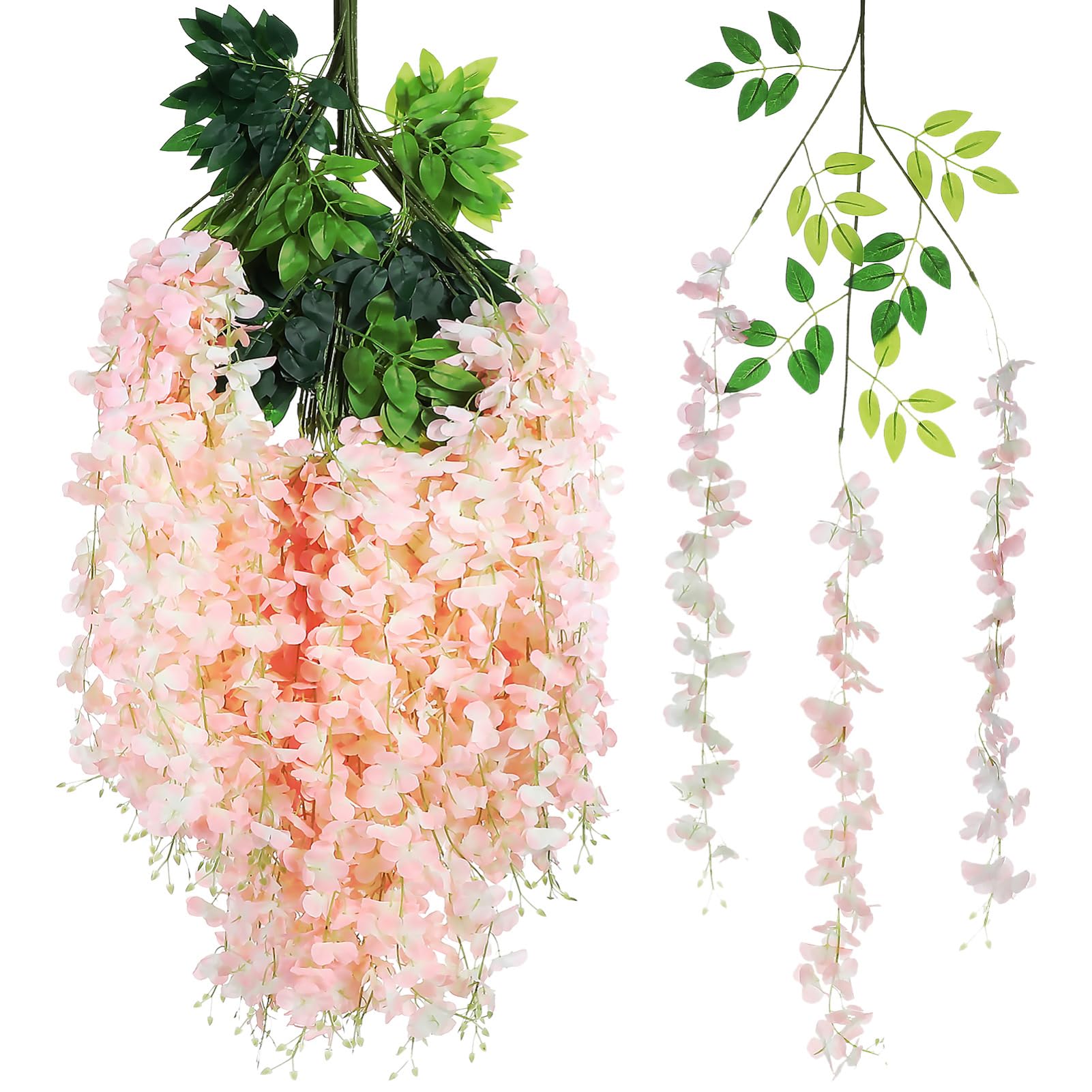 Alipis Künstliche Glyzinien Hängeblumen 18stücke aus Kunststoff Realistisches Aussehen für Hochzeits und Wanddekoration