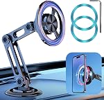 Universel 360° Pro Support magnétique de téléphone de voiture (2026) – Super forte aspiration & Support téléphonique réglable pour tous les téléphones portables, visionnage mains libres avec anneau métallique, pas d'interférence de signal