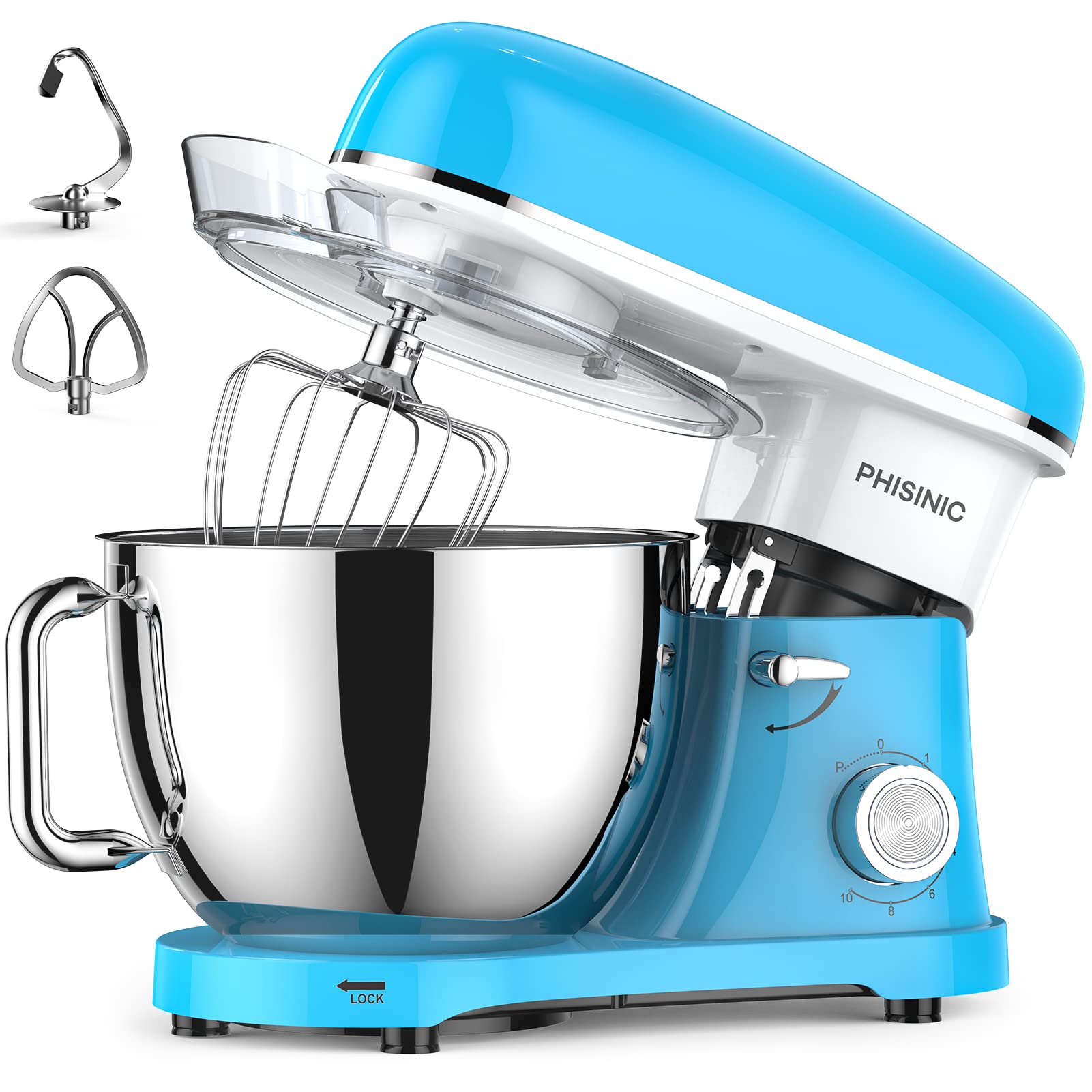 Buy PHISINIC Stand Mixer, 8L 1500W Electric Kitchen Mixer, 6Speed Tilt
