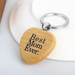 Mom Gifts from Daughter Best Mom Ever Wood Keychain Mother Keychain for Birthday Mother’s Day Gift