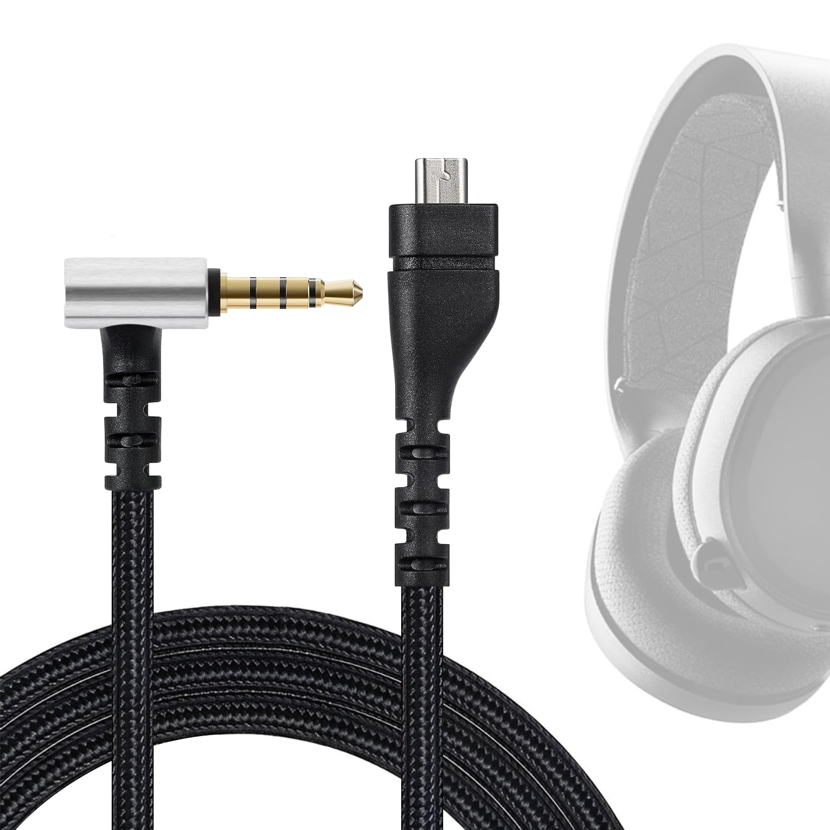 1,2 M / 2 M Kabel Wideo Zamienny Kabel Black Bears do Zestawu Słuchawkowego do Gier Dla Arctis 3 Arctis 5 Arctis 7 Arctis Pro