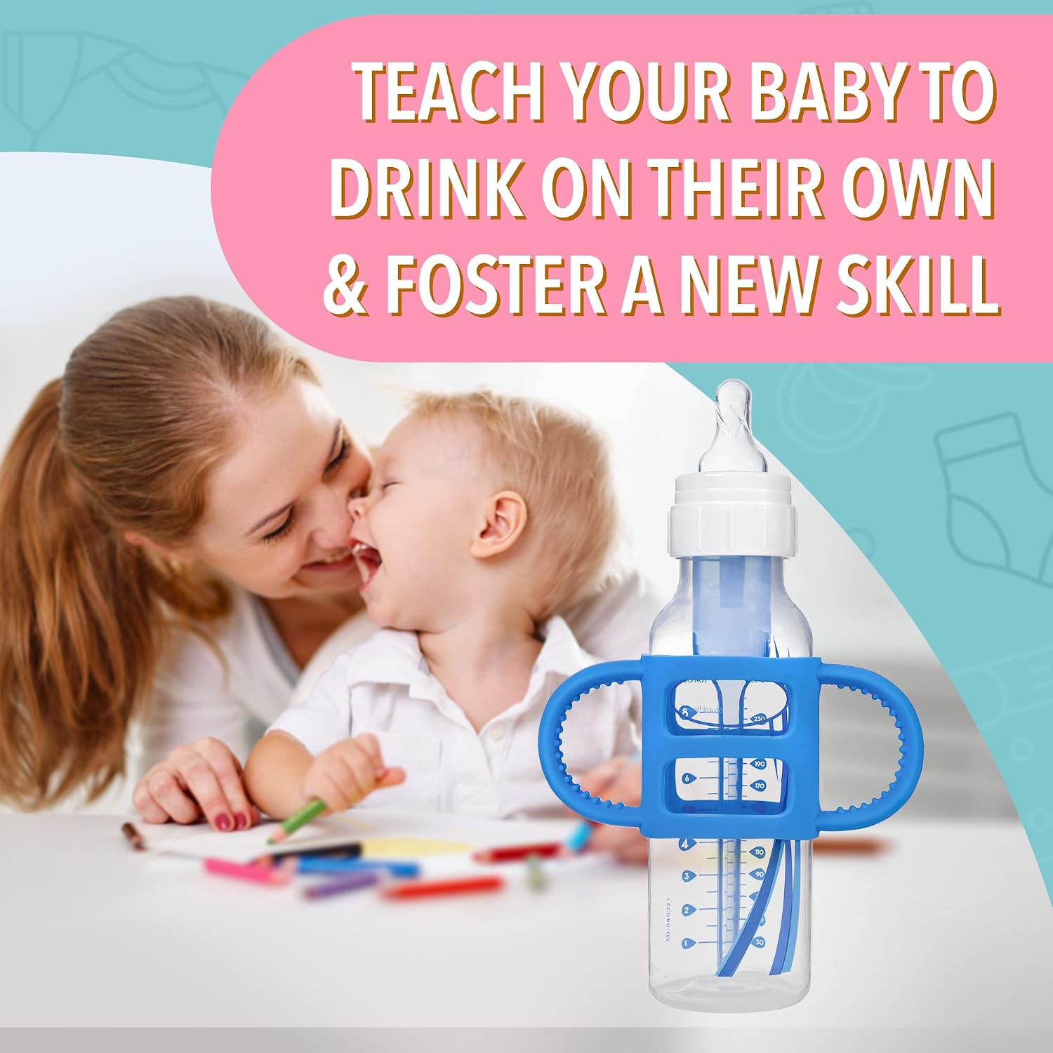Impresa 3 Pack Handles for Baby Bottles - Compatible with Dr Brown Bottles - Clear BPA-Free Silicone - Easy-Grip Holder for Self Feeding & Sippy Cup Handles image 3