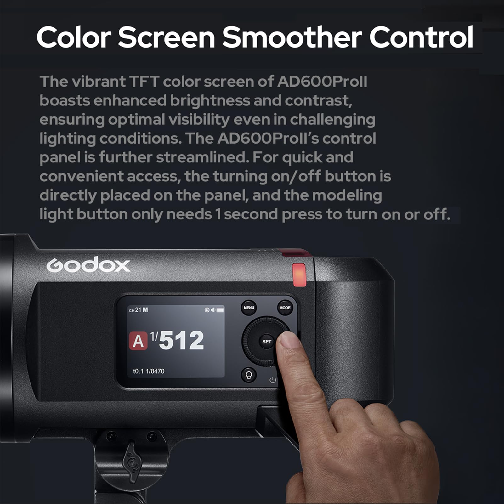 Godox AD600ProII Blitzlicht 600 W TTL kabelloses Speedlite | 1/8000 s HSS, 0,01–0,09 s Wiederaufladezeit mit 40 W Bi-Color Einstelllicht für Canon, Nikon, Sony, Fuji, Olympus Kamera