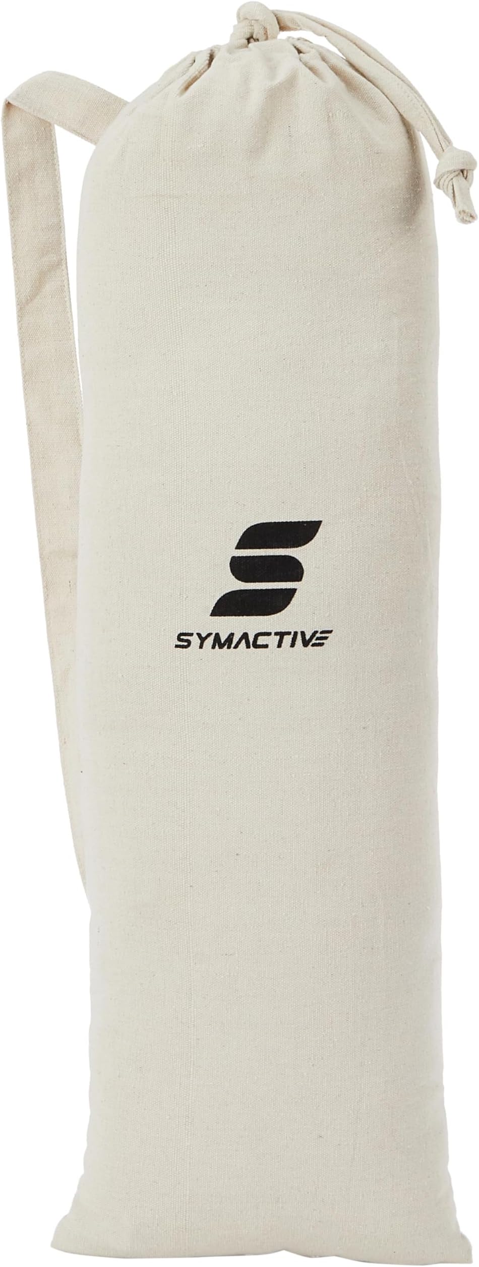 Amazon Brand - Symactive Cotton Yoga Mat Bag | Suitable for 2mm to 7mm Thick Yoga Mat | Cross Strap for Easy Carrying | Drawstring Closure | Reinforced Base | Off-White