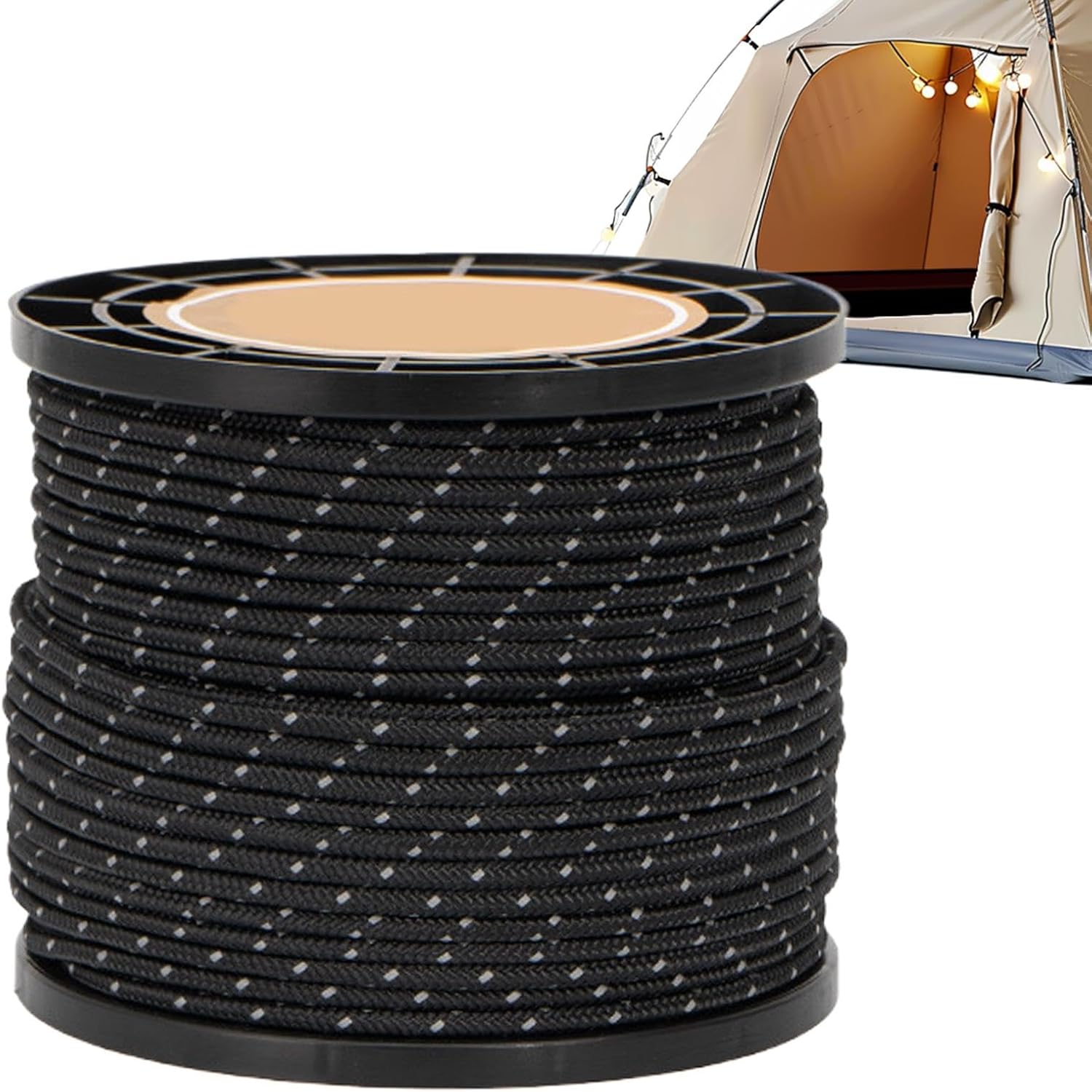 Reflective Tent Rope - Reflective Camping Rope, 164 Foot Guy Rope, 164 Foot Guy Rope, 4 mm Multi-Purpose Equipment Cord for Camping, Clothesline, Hammock, Tent 9 71Cdnu3 rNL. AC SL1500