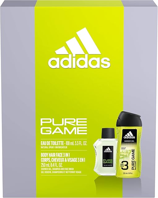 Adidas Pure Game Gift Set for Him, 100ml Eau de Toilette & 250ml Shower Gel