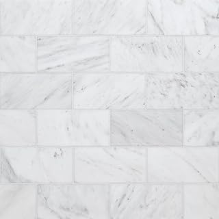 MSI Arabescato Carrara 6 in. x 12 in. Honed Marble Subway Tile – Kitchen Backsplash, Bathroom, Floor, Wall, Shower, Mosaic, White-Cool