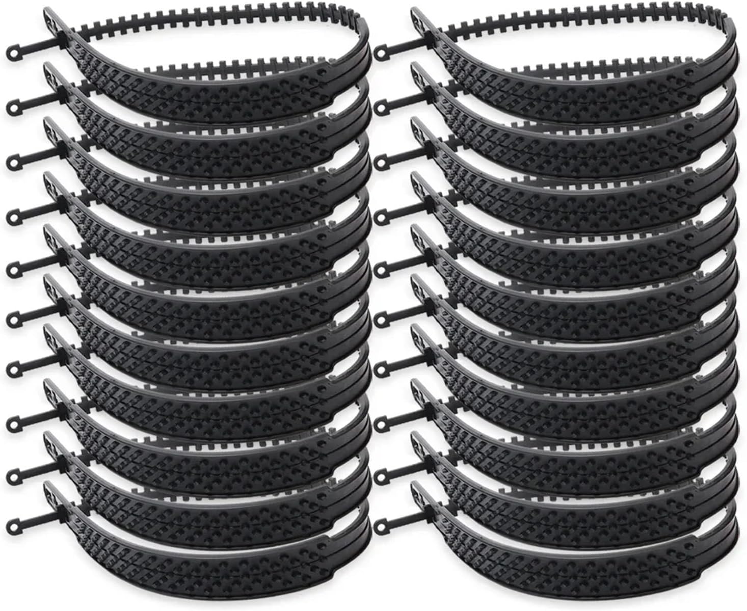 20/10pcs Plastic Snow Chain for Car Tire Widen Thick Crawler Anti Slip Winter Wheel Emergency Tool(10pcs Black)