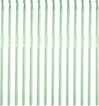 HEYLEAYAR 4 MM الألومنيوم الكروشيه السنانير 14 PCS، إبرة الكروشيه حجم الولايات المتحدة GSize 6، الكروشيه السنانير السائبة للحرف غزل المساهمة في المبتدئين