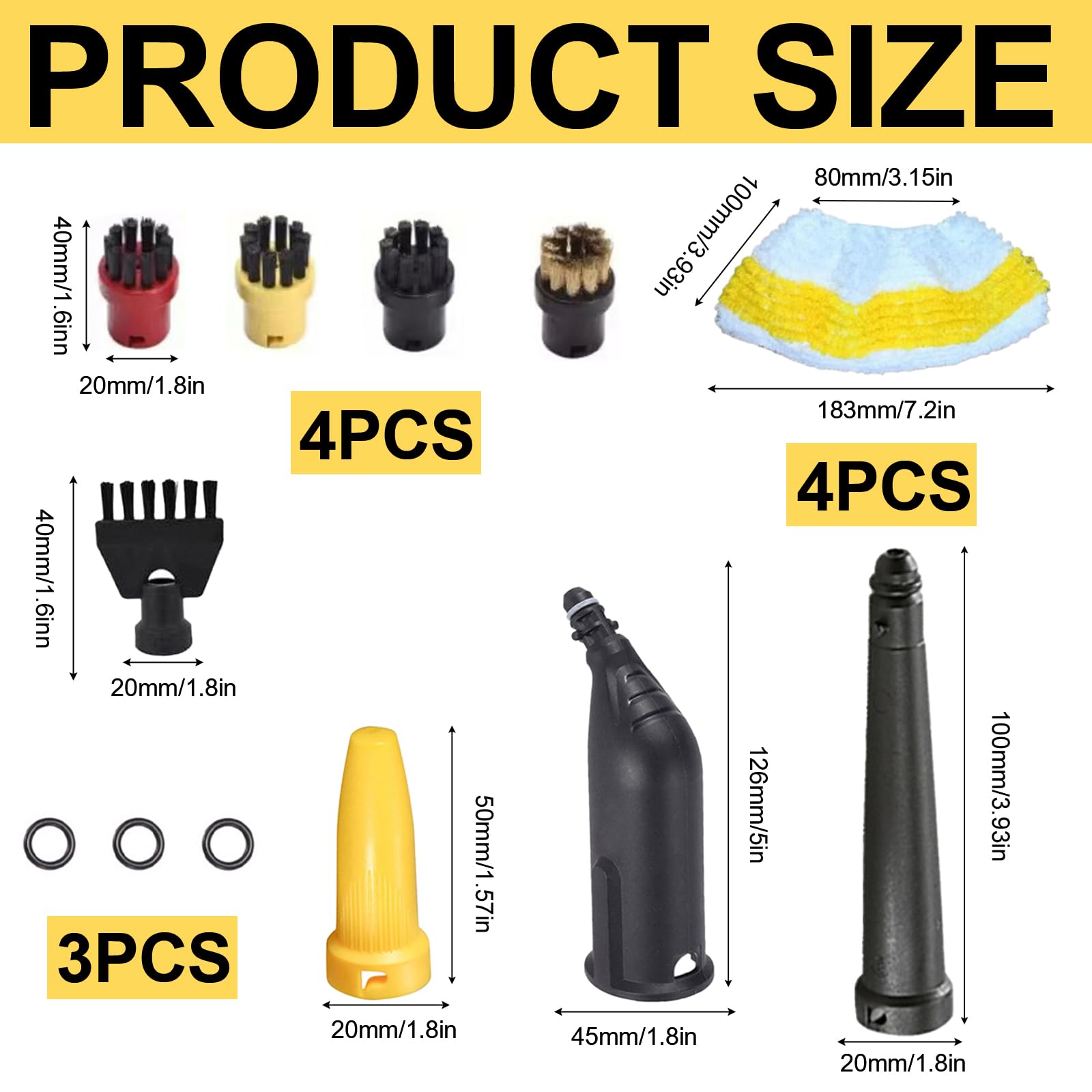 10 Pièces Accessoire pour Karcher Nettoyeur Vapeur, Rondes Grande Brosses, Buse, Brosses Plates