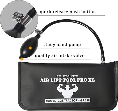 Miniatura 4 de Pelesaurea Bolsa de cuña de aire, kit profesional de nivelación de bomba de cuña de aire y herramienta de alineación, bolsa inflable de grado