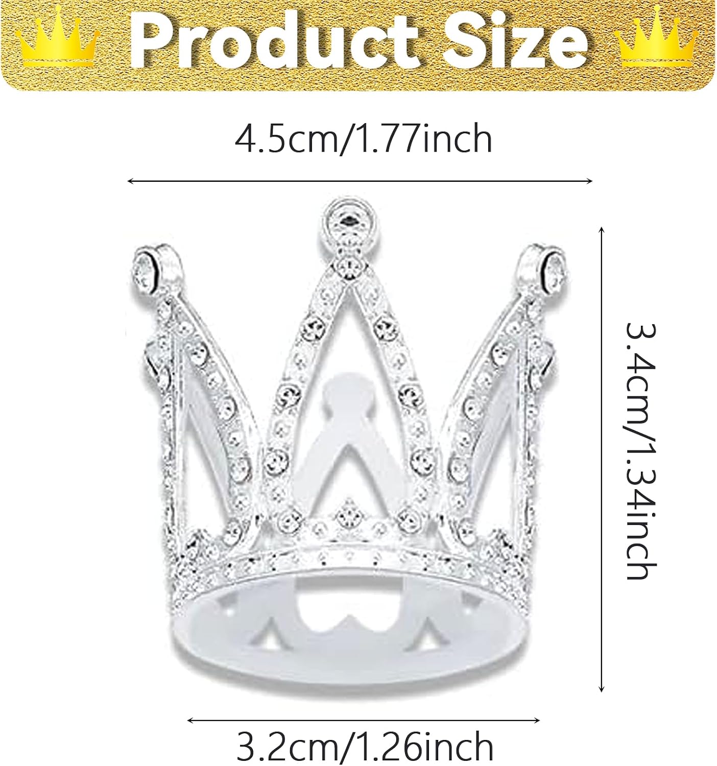 12 Pcs Crown Cake Topper, Mini Tiara Small Cake Crown Topper for Birthday Wedding Party Bouquet Flower Arrangements Baby Shower Decor image 2