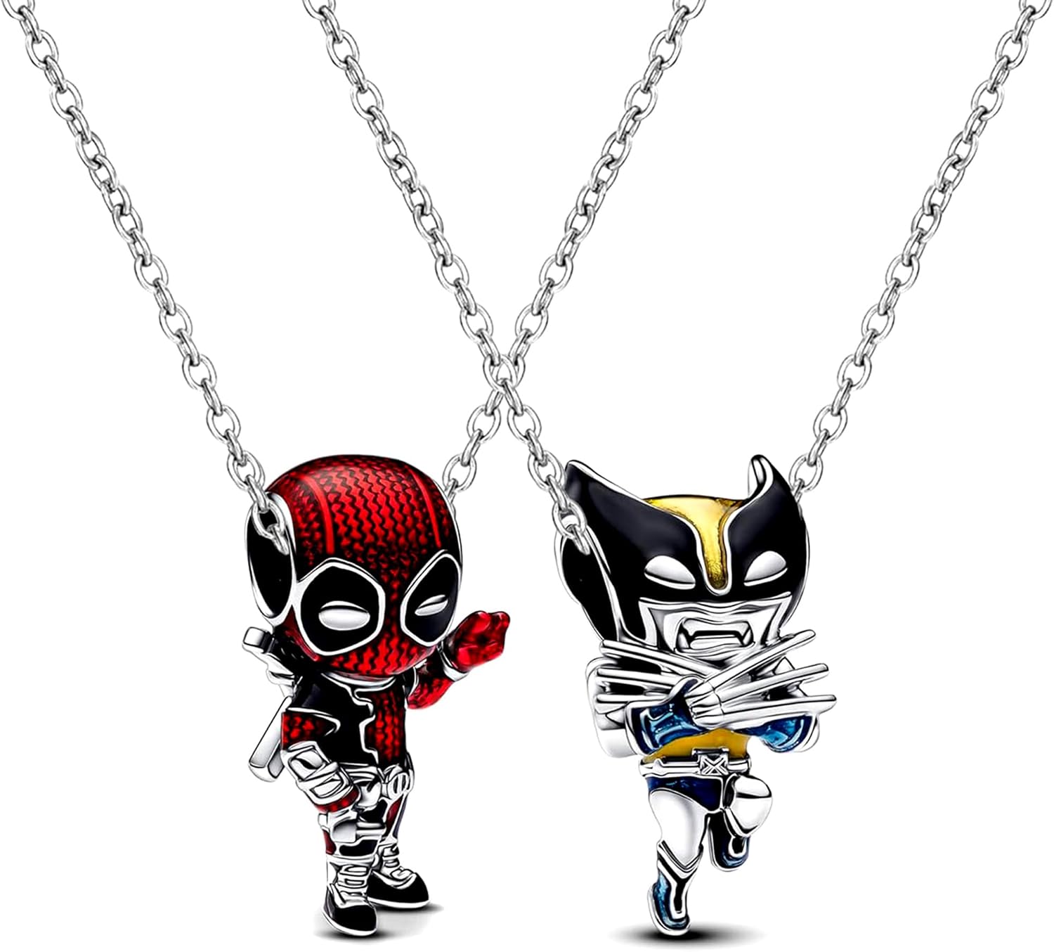 Deadpl and Wolvers Necklace for 2, Superhero Series Best Friend