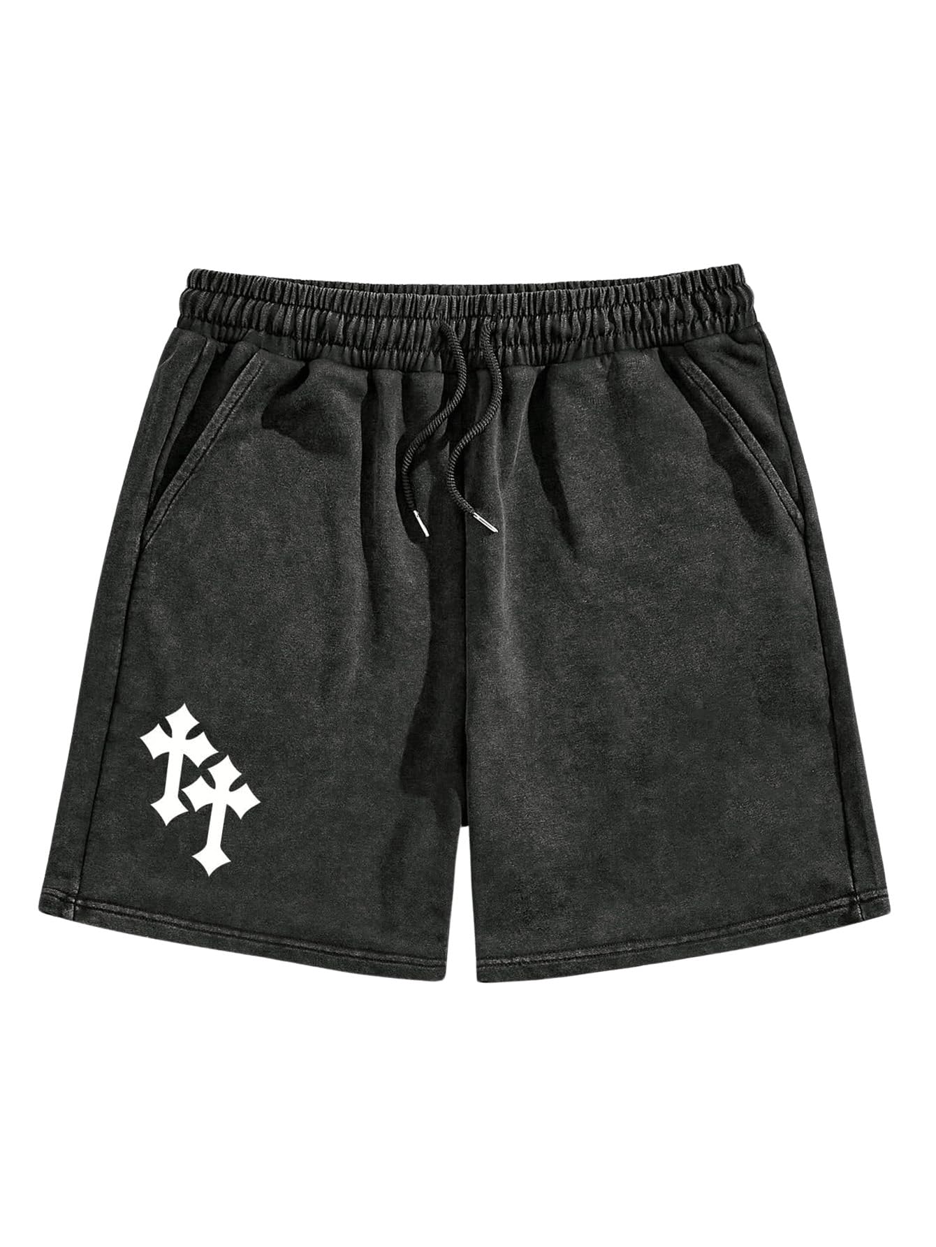 Floerns Men's Graphic Print Drawstring Waist Track Shorts Grunge Streetwear Shorts