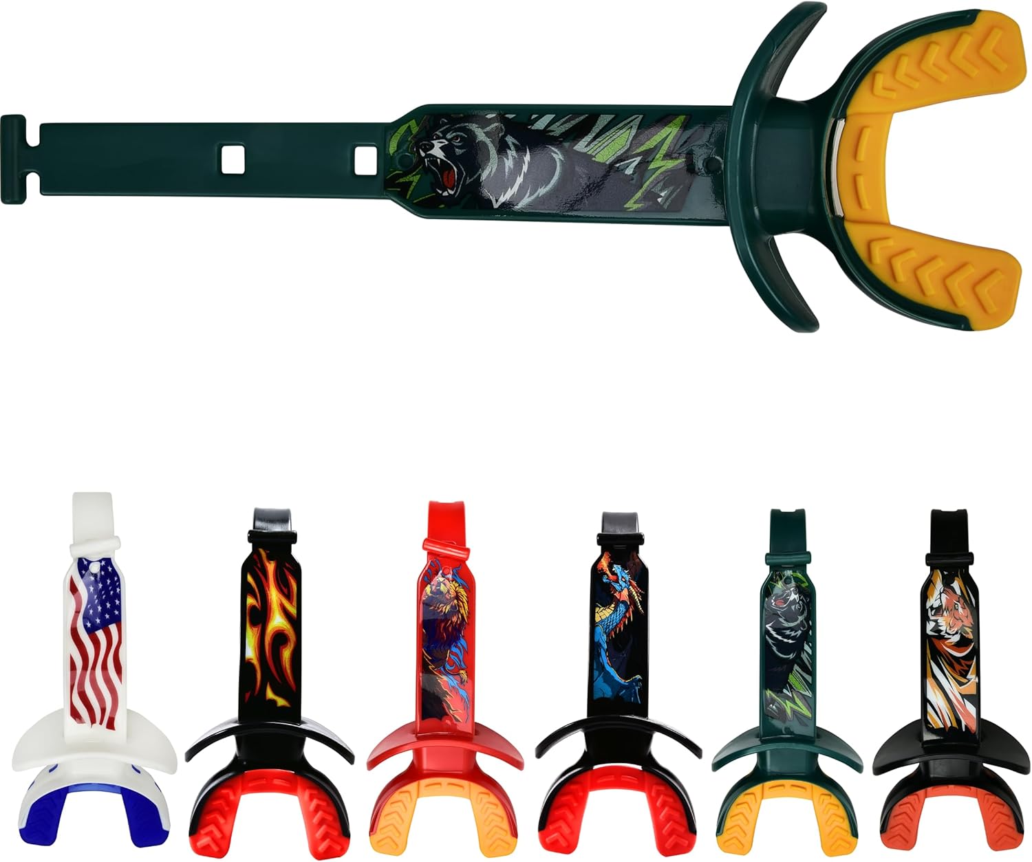 2025 Fierce Bear Youth Football Mouth Guard – Instant Fit & Strap