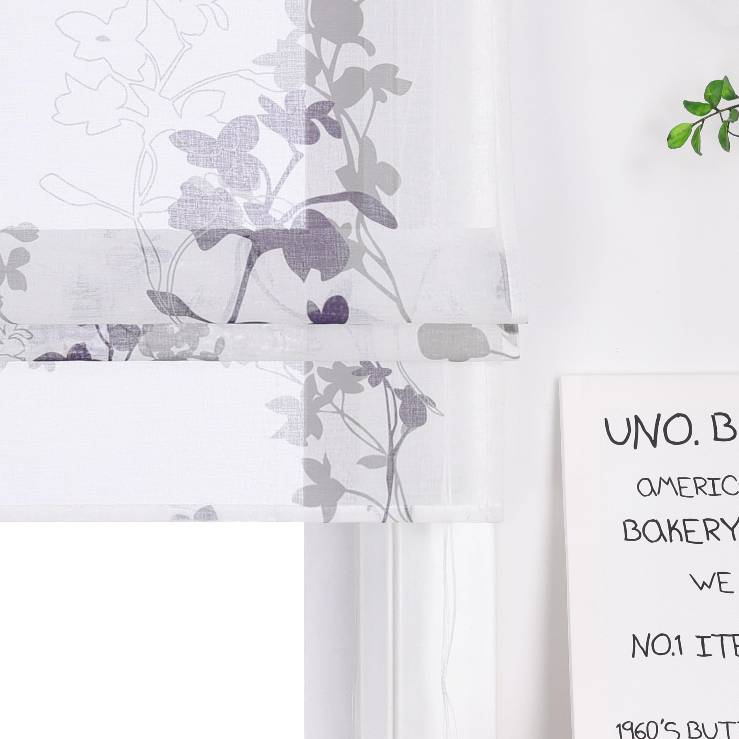 Joyswahl Raffrollo mit Schlaufen Landhaus Raffgardinen Wohnzimmer Fenster Vorhänge Weiß Bändchenrollo »Doris« Transparent BxH 140x140cm Violett 1er Pack