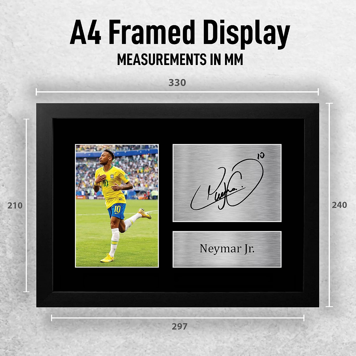 HWC Trading A4 FR Neymar Jr Brazil Gifts Printed Signed Autograph Picture for Fans and Supporters - A4 Framed - Image 3