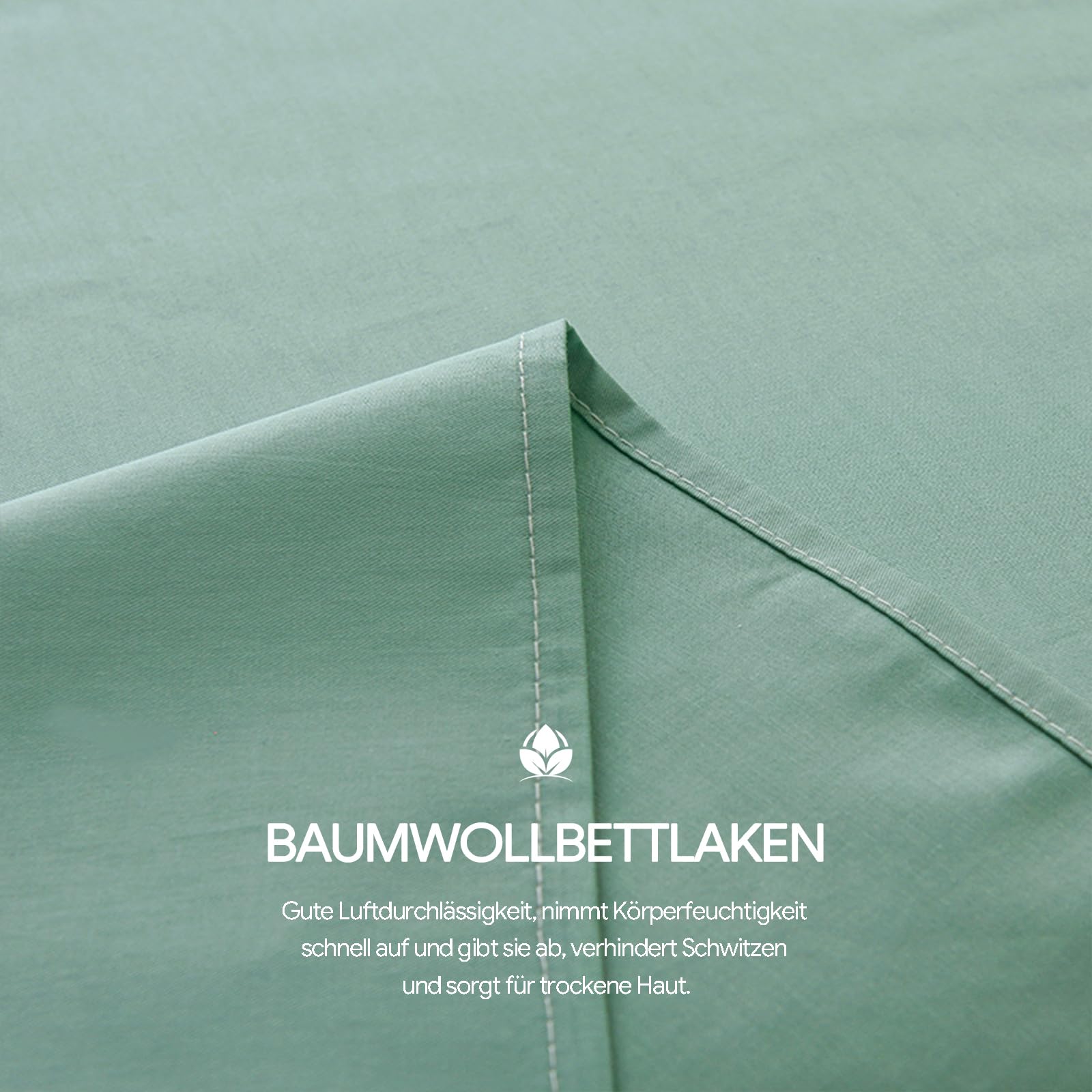 Bettlaken 230x250cm Grün Bettlaken für Doppelbetten