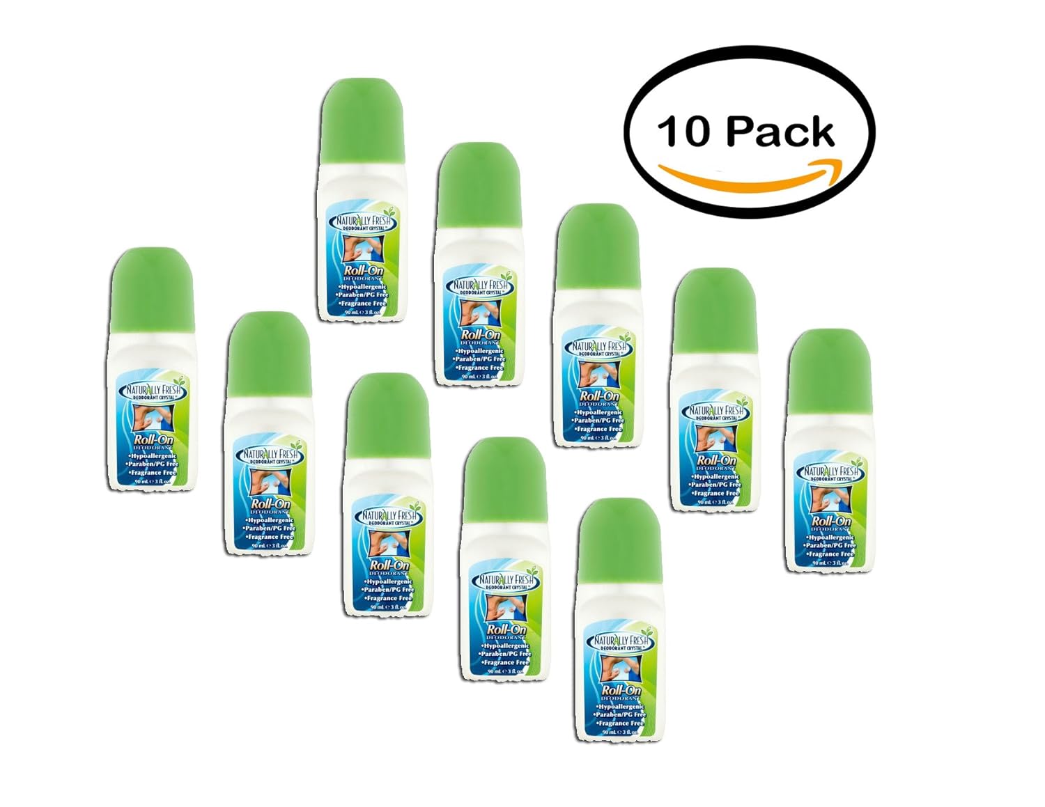 PACK OF 10 Naturally Fresh Deodorant Crystal RollOn
