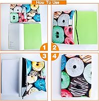 Vista 4 de Paquete de 6 fundas elásticas para libros, fundas gigantes para libros de tapa dura, libros de texto de hasta 9 x 11 pulgadas, reutilizables