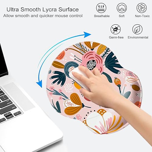 Miniatura 10 de Alfombrilla para mouse con soporte de muñeca, almohadilla antideslizante para mouse para oficina, computadora, laptop y Mac, cómoda y ligera