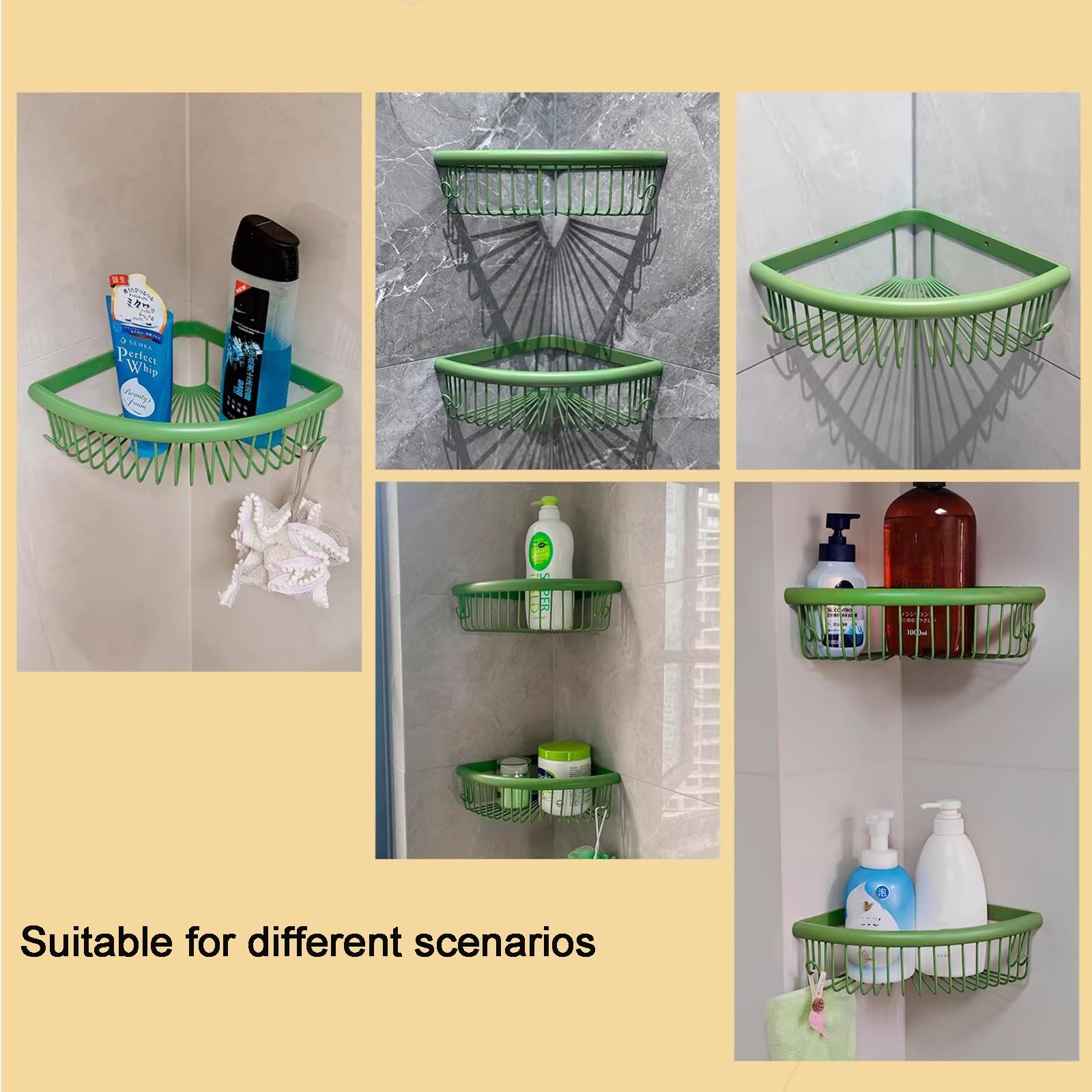 Estante Ducha Esquina Rinconera, Estante Ducha Sin Taladrar, Organizador Baño Con Gancho, Para Ducha, Cocina, Baño(29.5 * 8 * 2)
