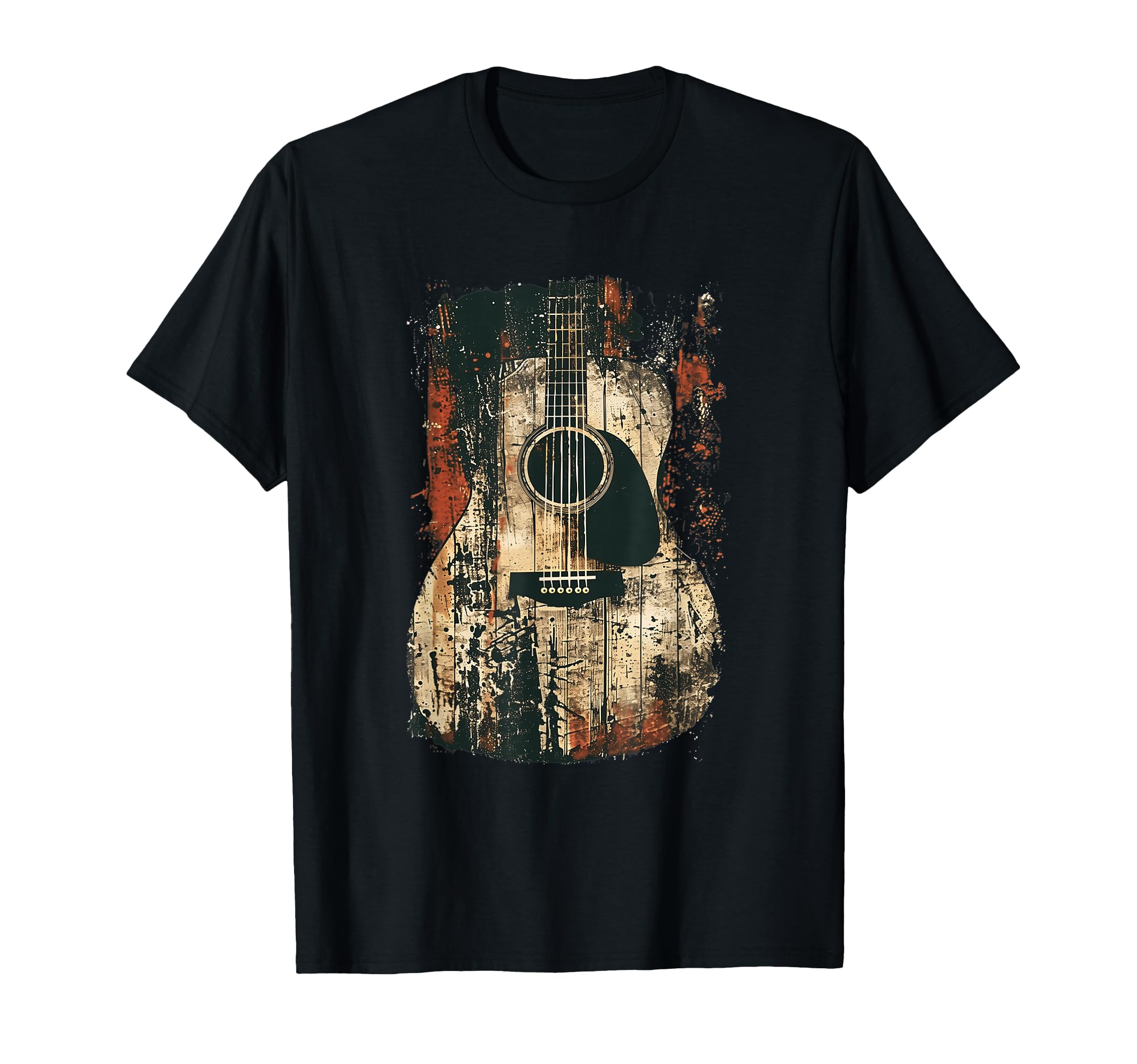Photo 1 of 2xl-Acoustic Guitar, Vintage, Distressed, Rock & Roll Music T-Shirt