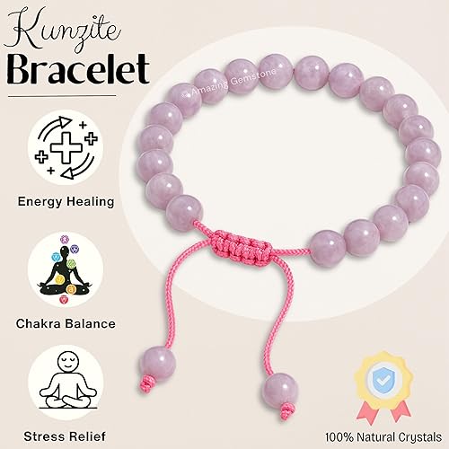 Miniatura 398 de Amazing Gemstone Crystal Bracelet for Women Men's Gifts - Protection Healing Crystal Bracelet - 8mm Gemstone Beaded Adjustable Bracelet Pulseras