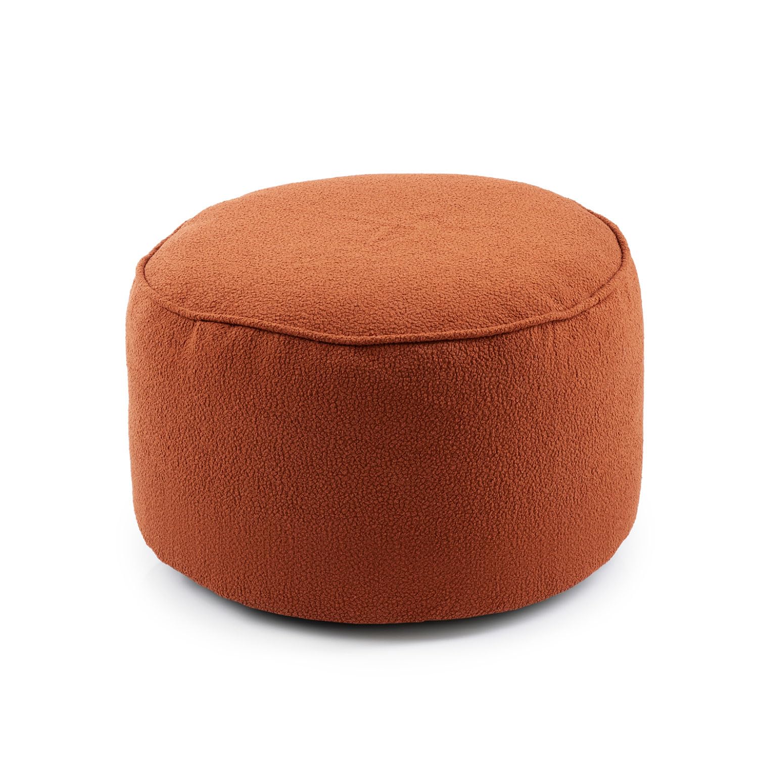 Lumaland Teddy Pouf Pouf, Sgabello Interno con Imbottitura, Poltrona Compatta con Perle in EPS, 3 in 1: Pouf, Tavolino e Poggiapiedi, Borsa per il Bean Bag, Piccolo e Soffice, Ø 25 x 45 cm, Terracotta