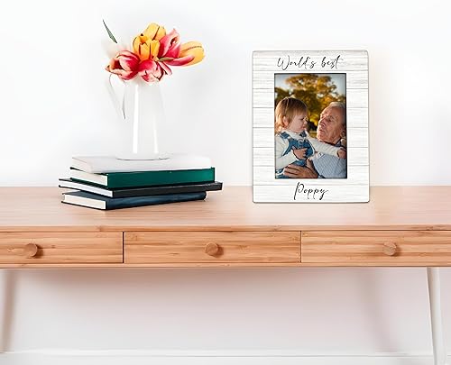 Vista 5 de Marco de Fotos Regalo de Amapola 4x6, Marco de Fotos de Madera para Abuelo, Regalo de Navidad Día del Padre Cumpleaños para Amapolas de Nietos, Los