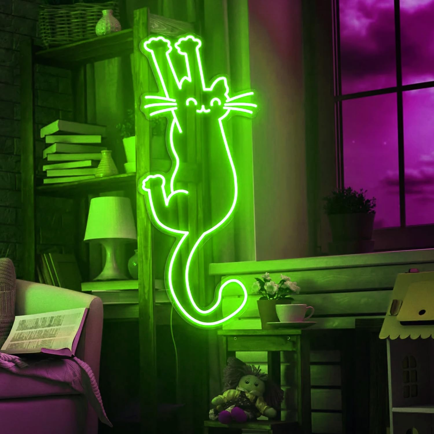 Paw up cat Neon Sign Cat Neon Sign Cat Neon Sign Cute Neon Sign Kitten LED Neon Light Sign Custom Neon Sign Cat Lovers Gift Cat Holding Sign