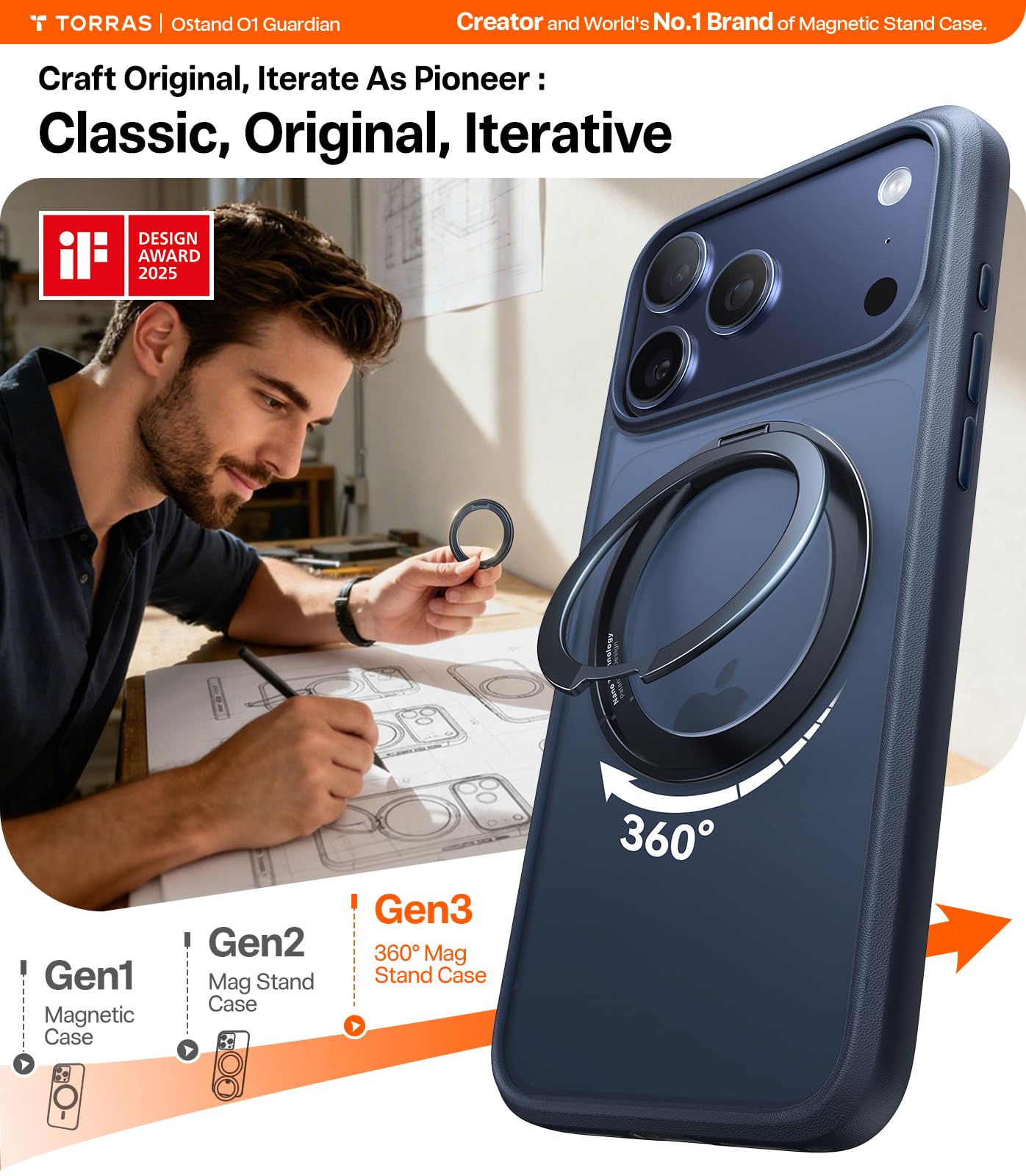 Amazon.com: TORRAS Upgraded 360 Magnetic Stand for iPhone 17 Pro