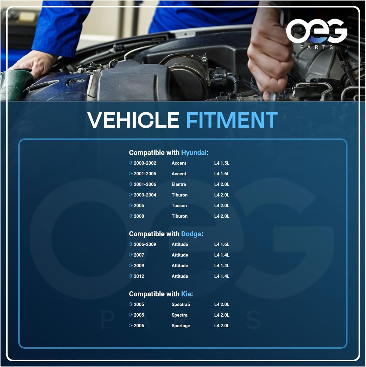 OEG Parts New Alternator Compatible With Hyundai Accent 1.5L 03 1.6L 03-09 Elantra 2.0L 05 06 Tiburon 2.0L 04-08 Tucson 2.0L 05-09 Kia Rio 1.6L 06-09, Spectra 2.0L 04-06 AMT0153