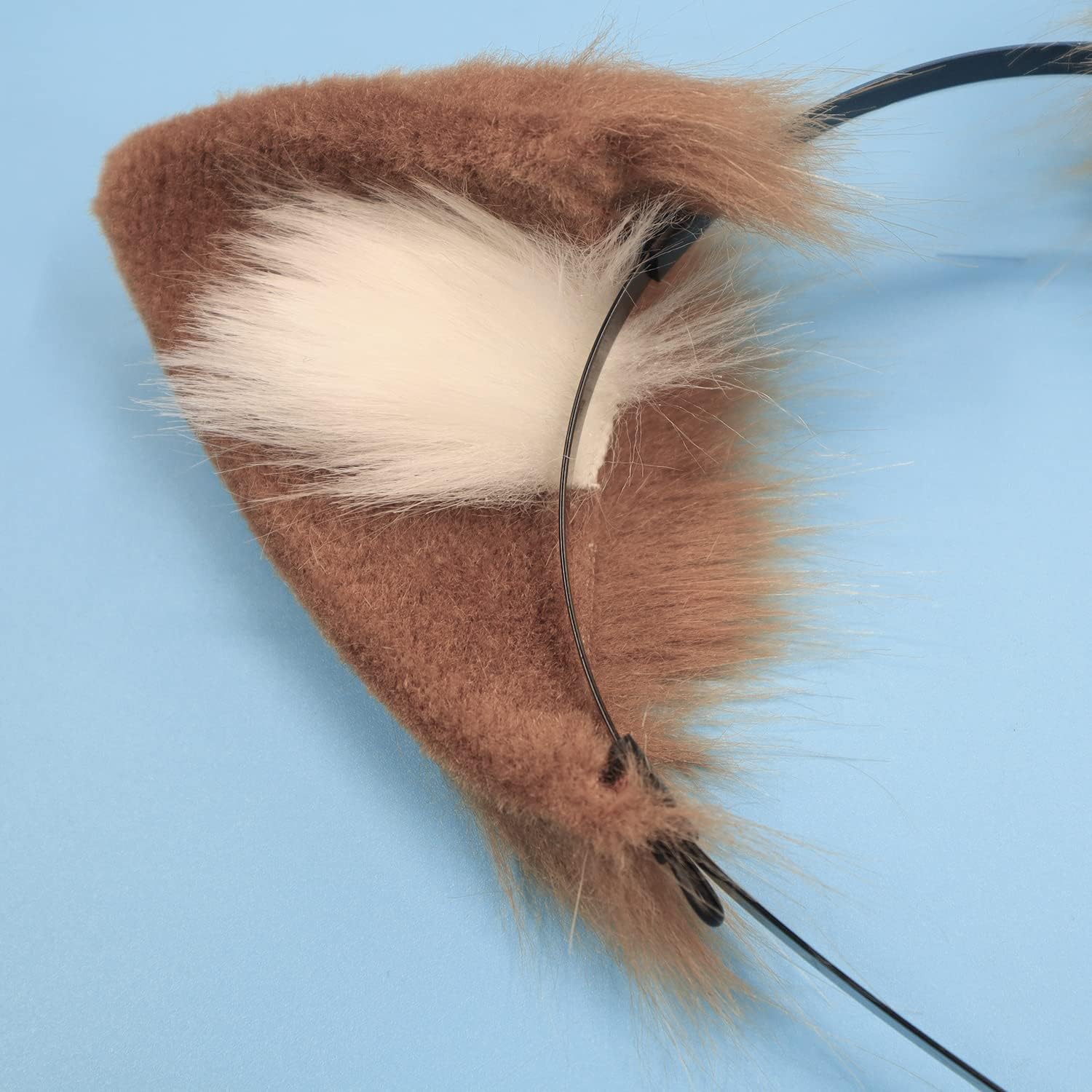 QinRuan Cat Fox Faux Fur Ears Headband Cute Halloween Fancy Dress Cosplay Handmade Animal Furry Ears Hair Hoop - Image 3