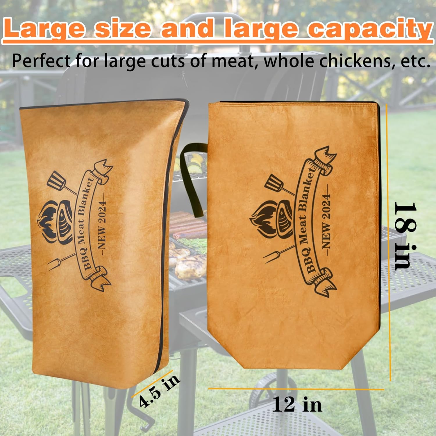 BBQ Blanket for Resting Meat, BBQ Brisket Blanket Meat Resting Blanket for Smoking, Grilling Meat Insulated Resting Bag with Wide Mouth for Large Brisket/Turkey (Regular 18in) - Image 7