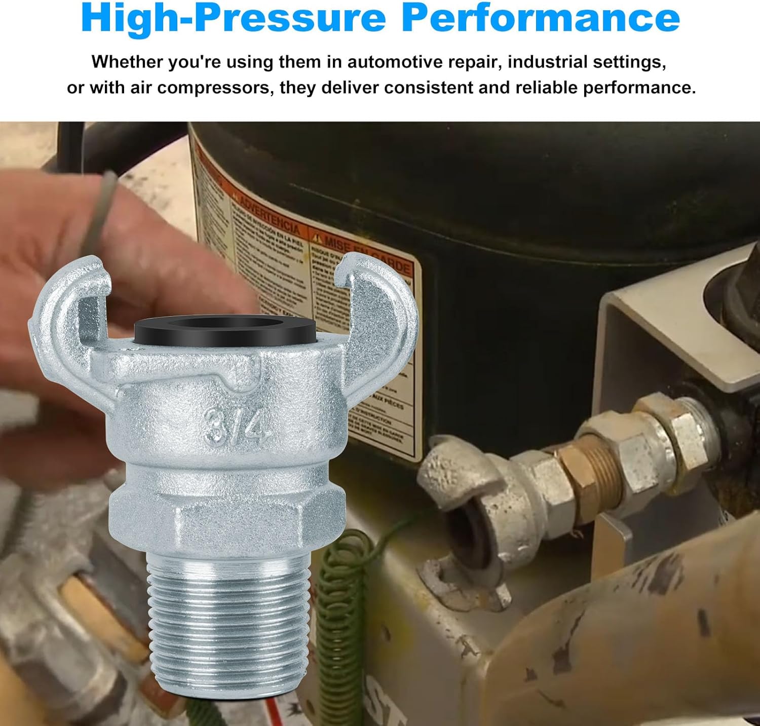3/4 Chicago Fitting for Air Hose Fitting, NPT Male End Chicago Fittings,With Iron 2 Lug Universal Coupling,3/4 Chicago Air Hose Fitting Adapter