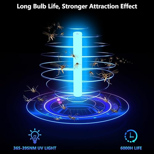 Miniatura 5 de Homesuit - Exterminador solar de insectos con luz LED, matamosquitos a batería de 4000 mAh, trampas inalámbricas para mosquitos, matamosquitos