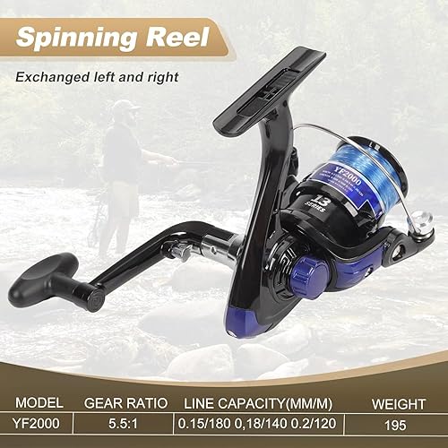 Miniatura 3 de Fishing Rod and Reel Combo, 2PCS Telescopic Fishing Pole with Spinning Reel Lures Set,Fish Lip Gripper and Tackle Bag, Saltwater Freshwater