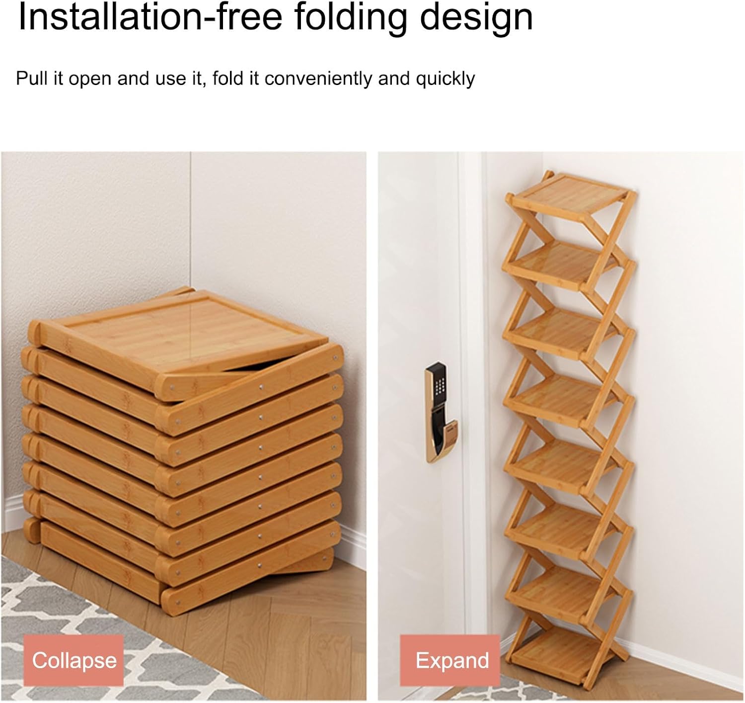 Stackable Shoe Rack, Shoe Rack Tower, Solid Wood Display Shoe Rack, Shoe Rack for Entryway, Space-Saving Shoe Storage, Shelf for Entryway, Garage(89cm/35in)