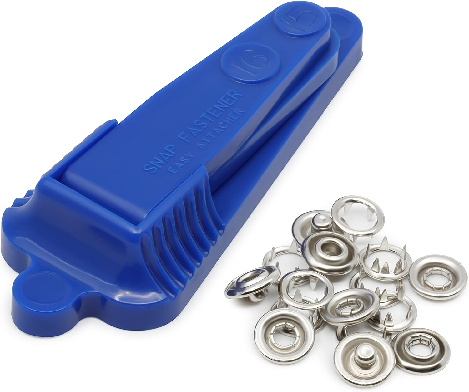 Dritz 16K Snap Fasteners "Easy Attacher" Kit, Size 15 (3/8-Inch) & Size 16 (7/16-Inch) Nickel